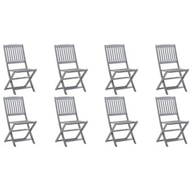 Folding garden chairs 8 pcs solid acacia wood by vidaXL, Garden chairs - Ref: Foro24-3078289, Price: 363,07 €, Discount: %