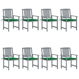 Garden chairs with cushions 8 pcs solid gray acacia wood by vidaXL, Garden chairs - Ref: Foro24-3078227, Price: 535,41 €, Dis...