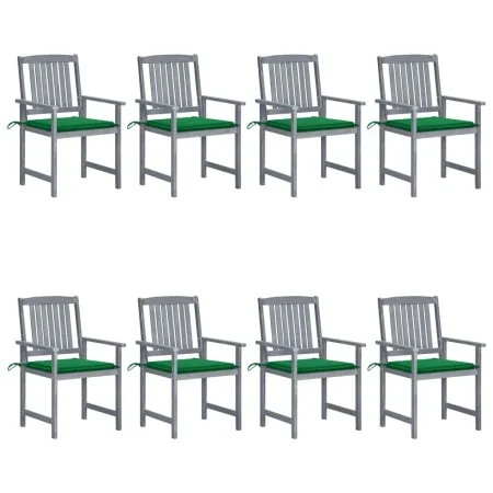 Garden chairs with cushions 8 pcs solid gray acacia wood by vidaXL, Garden chairs - Ref: Foro24-3078227, Price: 535,35 €, Dis...