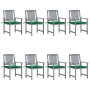 Garden chairs with cushions 8 pcs solid gray acacia wood by vidaXL, Garden chairs - Ref: Foro24-3078227, Price: 540,27 €, Dis...
