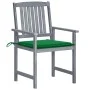 Garden chairs with cushions 8 pcs solid gray acacia wood by vidaXL, Garden chairs - Ref: Foro24-3078227, Price: 535,35 €, Dis...