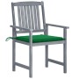 Gartenstühle mit Kissen, 8 Stück, massives graues Akazienholz von vidaXL, Gartenstühle - Ref: Foro24-3078227, Preis: 540,49 €...