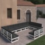 12-teiliges Gartenmöbel-Set mit Kissen aus weißem Kiefernholz von vidaXL, Gartensets - Ref: Foro24-3077235, Preis: 1,00 €, Ra...
