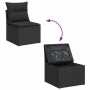 Conjunto de sofá de jardín Manual 5 pcs Negro 55 x 55 x 37 cm