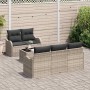 Conjunto de sofá de jardín 6 pcs Gris Claro y Gris Oscuro