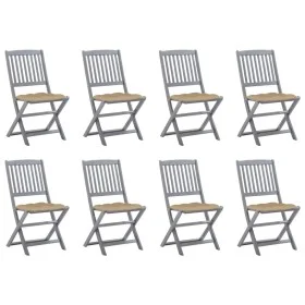 8 Stück klappbare Gartenstühle und Kissen aus massivem Akazienholz von vidaXL, Gartenstühle - Ref: Foro24-3078308, Preis: 402...