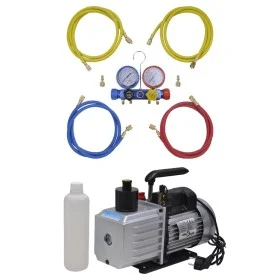 Vacuum pump 100 L/min 4-way pressure gauges tool kit by vidaXL, Air conditioning accessories - Ref: Foro24-3100291, Price: 31...