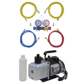 Vakuumpumpe 100 l/min, 4-Wege-Manometer-Werkzeugsatz von vidaXL, Zubehör für Klimaanlagen - Ref: Foro24-3100291, Preis: 321,4...