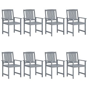 Gartenstühle 8 Einheiten aus massivem grauem Teakholz von vidaXL, Gartenstühle - Ref: Foro24-3078206, Preis: 487,53 €, Rabatt: %