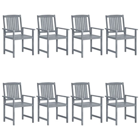 Garden chairs 8 units solid gray teak wood by vidaXL, Garden chairs - Ref: Foro24-3078206, Price: 487,53 €, Discount: %