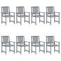 Garden chairs 8 units solid gray teak wood by vidaXL, Garden chairs - Ref: Foro24-3078206, Price: 487,53 €, Discount: %
