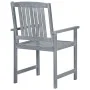 Sillas de jardín 8 unidades madera maciza de teca gris de vidaXL, Sillas de jardín - Ref: Foro24-3078206, Precio: 483,08 €, D...