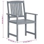 Garden chairs 8 units solid gray teak wood by vidaXL, Garden chairs - Ref: Foro24-3078206, Price: 487,53 €, Discount: %