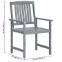 Sillas de jardín 8 unidades madera maciza de teca gris de vidaXL, Sillas de jardín - Ref: Foro24-3078206, Precio: 483,08 €, D...