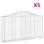 Gabionenkörbe 5 Stück Bogenform Eisen 200x30x100/120 cm von vidaXL, Töpfe und Pflanzgefäße - Ref: Foro24-3145433, Preis: 429,...