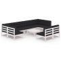 Garden furniture set, 10 pieces with white pine wood cushions. by vidaXL, Garden sets - Ref: Foro24-3077220, Price: 883,74 €,...