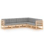Gartenmöbel-Set 6-teilig und Kissen aus massivem Kiefernholz von vidaXL, Gartensets - Ref: Foro24-3076784, Preis: 549,56 €, R...