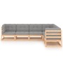 Gartenmöbel-Set 6-teilig und Kissen aus massivem Kiefernholz von vidaXL, Gartensets - Ref: Foro24-3076784, Preis: 549,56 €, R...