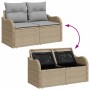 Conjunto de sofá de jardín 7 pcs Beige y gris 55 x 55 x 37 cm