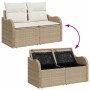 Conjunto de sofá de jardín 7 pcs Beige y Crema 55 x 55 x 37 cm
