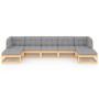 7-teiliges Gartenmöbel-Set und Kissen aus massivem Zirbenholz von vidaXL, Gartensets - Ref: Foro24-3077124, Preis: 602,18 €, ...