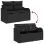 Conjunto de sofá de jardín Manual 7 pcs Negro 55 x 55 x 37 cm