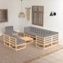 9-piece garden furniture set with solid pine wood cushions by vidaXL, Garden sets - Ref: Foro24-3076679, Price: 813,94 €, Dis...