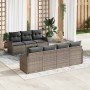 Conjunto de sofá de jardín con cojín con almohada 8 pcs Gris en Sofás de exterior | Comprar online en Foro24
