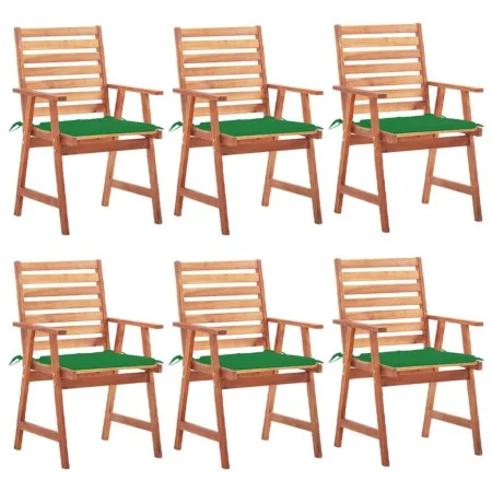 Garden dining chairs and cushions 6 units solid acacia wood by vidaXL, Garden chairs - Ref: Foro24-3078352, Price: 390,59 €, ...