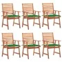 Garden dining chairs and cushions 6 units solid acacia wood by vidaXL, Garden chairs - Ref: Foro24-3078352, Price: 390,59 €, ...