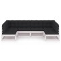 6-piece garden furniture set with solid white pine wood cushions by vidaXL, Garden sets - Ref: Foro24-3077175, Price: 563,12 ...