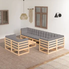 9-piece garden furniture set with solid pine wood cushions by vidaXL, Garden sets - Ref: Foro24-3076709, Price: 820,83 €, Dis...