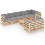Set mit 9 Gartenmöbeln und Kissen aus massivem Zirbenholz von vidaXL, Gartensets - Ref: Foro24-3076709, Preis: 821,30 €, Raba...