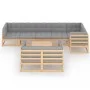 Set mit 9 Gartenmöbeln und Kissen aus massivem Zirbenholz von vidaXL, Gartensets - Ref: Foro24-3076709, Preis: 821,30 €, Raba...