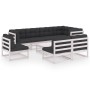 Gartenmöbel-Set 9-teilig und Kissen aus massivem Kiefernholz von vidaXL, Gartensets - Ref: Foro24-3076680, Preis: 820,72 €, R...