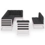 Gartenmöbel-Set 9-teilig und Kissen aus massivem Kiefernholz von vidaXL, Gartensets - Ref: Foro24-3076680, Preis: 820,72 €, R...