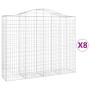 Gabion baskets 8 pcs arch shape iron 200x50x160/180 cm by vidaXL, Pots and planters - Ref: Foro24-3145709, Price: 994,54 €, D...