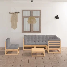 Garden furniture 6 pieces with cushions made of solid pine wood by vidaXL, Garden sets - Ref: Foro24-3076629, Price: 494,24 €...