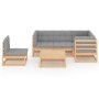 Gartenmöbel 6-teilig mit Kissen aus massivem Kiefernholz von vidaXL, Gartensets - Ref: Foro24-3076629, Preis: 501,67 €, Rabat...