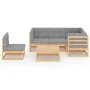 Muebles de jardín 6 piezas con cojines de madera de pino maciza de vidaXL, Conjuntos de jardín - Ref: Foro24-3076629, Precio:...