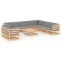 Garden furniture set 11 pieces and cushions solid pine wood by vidaXL, Garden sets - Ref: Foro24-3076979, Price: 994,09 €, Di...