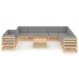 Garden furniture set 11 pieces and cushions solid pine wood by vidaXL, Garden sets - Ref: Foro24-3076979, Price: 994,09 €, Di...