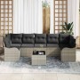 Conjunto de sofá de jardín 8 pcs Gris Claro y Gris Oscuro