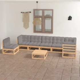 Garden furniture set 8 pieces and cushions solid pine wood by vidaXL, Garden sets - Ref: Foro24-3076649, Price: 729,50 €, Dis...