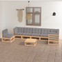Garden furniture set 8 pieces and cushions solid pine wood by vidaXL, Garden sets - Ref: Foro24-3076649, Price: 741,22 €, Dis...