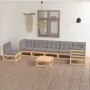Garden furniture set 8 pieces and cushions solid pine wood by vidaXL, Garden sets - Ref: Foro24-3076649, Price: 730,32 €, Dis...