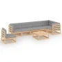 Garden furniture set 8 pieces and cushions solid pine wood by vidaXL, Garden sets - Ref: Foro24-3076649, Price: 730,32 €, Dis...
