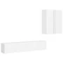 White engineered wood 4-piece TV living room furniture set by vidaXL, TV Furniture - Ref: Foro24-3078686, Price: 203,69 €, Di...