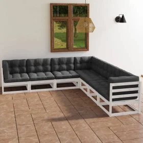 7-piece garden furniture set with solid pine wood cushions by vidaXL, Garden sets - Ref: Foro24-3076555, Price: 671,89 €, Dis...