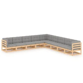 Garden furniture set 9 pieces and cushions solid pine wood by vidaXL, Garden sets - Ref: Foro24-3076894, Price: 900,09 €, Dis...
